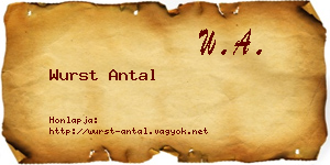 Wurst Antal névjegykártya